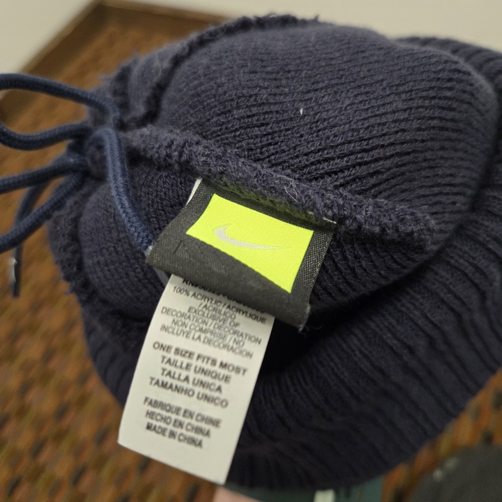 Nike Virginia Cavaliers Pom Beanie Hat Navy Orange NCAA Knit Winter Cap Swoosh - Picture 6 of 7